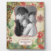 Plaque Photo Poinsettia Pine de courge cône Snowflake Photograp (Devant)