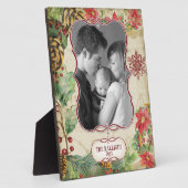 Plaque Photo Poinsettia Pine de courge cône Snowflake Photograp (Côté)