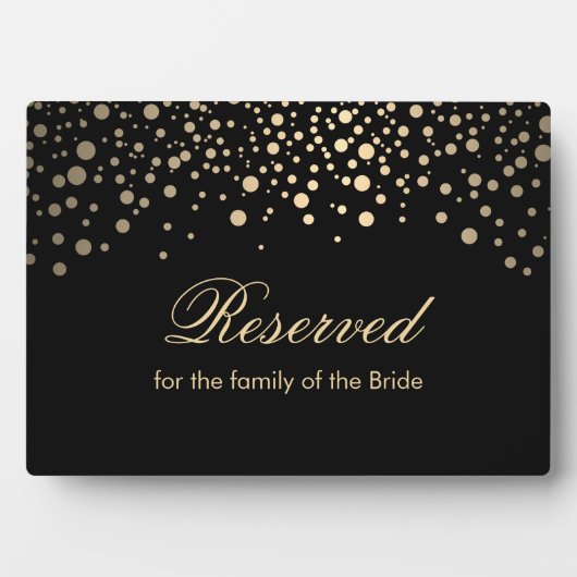 Plaque Photo Points noirs et or - Réserve (Devant)