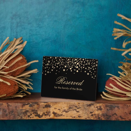 Plaque Photo Points noirs et or - Réserve (Côté)