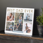 Plaque Photo Poison pour papa | Best Papa Ever Photo Collage<br><div class="desc">Donnez un beau cadeau personnalisé à votre père qu'il chérira pour toujours. Plaque de collage photo personnalisée pour afficher vos propres photos et souvenirs de famille. Notre design comprend un design simple 6 photo collage grille avec "meilleur papa jamais" conçu en fausse police or moderne. Customisez avec le nom de...</div>