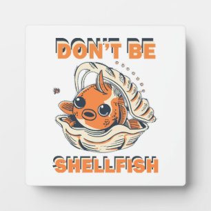 Plaque Photo Poisson hilarant dans un Art de coquillage