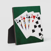 Plaque Photo Poker Hands - Full House - Queen et Nine (Recto)