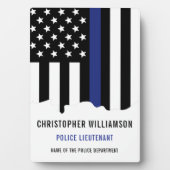 Plaque Photo Police de la ligne bleue mince (Devant)