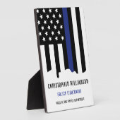 Plaque Photo Police de la ligne bleue mince (Côté)