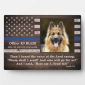 Plaque Photo Police Dog Memorial FallOfficer Police K9 (Devant)