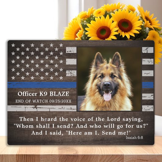 Plaque Photo Police Dog Memorial FallOfficer Police K9