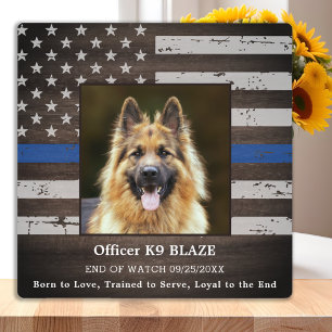 Plaque Photo Police K9 Memorial Fallen Officer Police Dog