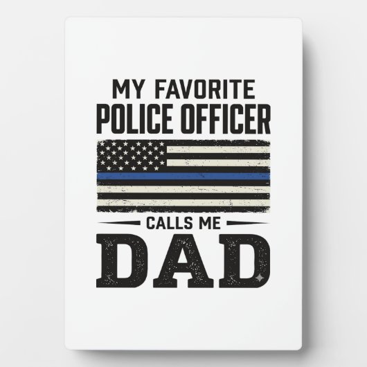 Plaque Photo Police Officer Dad Vintage Flag Shirt Design_1 (Devant)