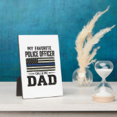 Plaque Photo Police Officer Dad Vintage Flag Shirt Design_1 (Côté)