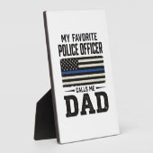 Plaque Photo Police Officer Dad Vintage Flag Shirt Design_1 (Côté)