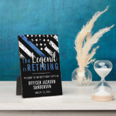 Plaque Photo Police Retraite Party Blue Line Police Enforcement (Côté)