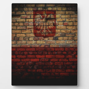 Plaque Photo Polonais Pologne Drapeau conception de mur de briq