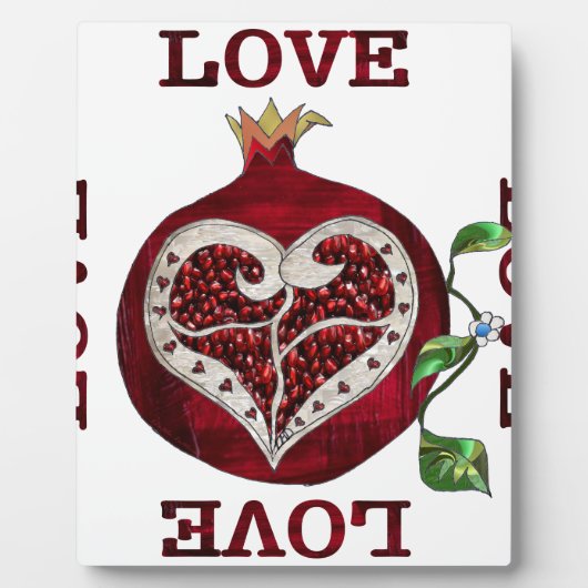 Plaque Photo Pomegranate Heart LOVE Valentine (Devant)