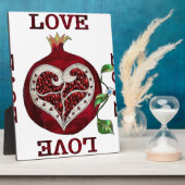 Plaque Photo Pomegranate Heart LOVE Valentine (Côté)