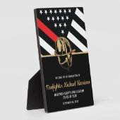 Plaque Photo Pompier - Fête de graduation Bienvenue (Côté)