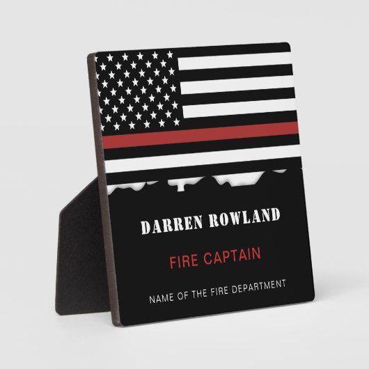 Plaque Photo Pompier personnalisé Mince Secourt incendie de lig (Recto)