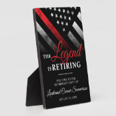 Plaque Photo Pompier Retraite Ligne Rouge Drapeau Bienvenue (Côté)