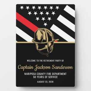 Plaque Photo Pompier Retraite Service d'incendie pompier