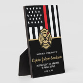 Plaque Photo Pompier Service des incendies Parti de retraite (Côté)