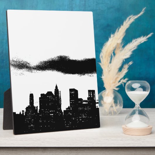 Plaque Photo Pop Art Black White New York City (Côté)