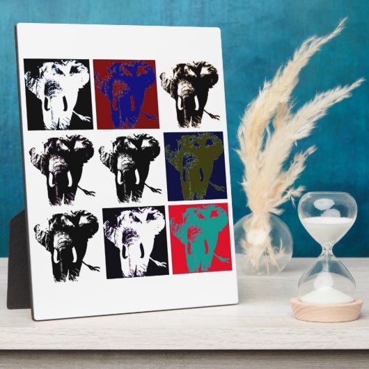 Plaque Photo Pop Art Elephants (Côté)