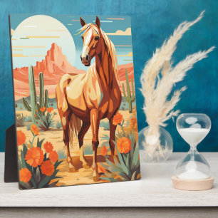 Plaque Photo Pop Art Palomino Desert Horse