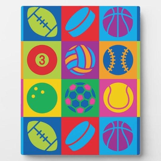 Plaque Photo Pop art Sports Balls (Devant)