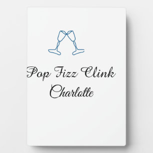 Plaque Photo Pop fizz clic bouteille de champagne bleu nouvel a