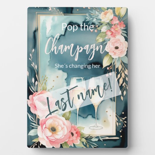 Plaque Photo Pop le champagne qu'elle change de nom (Devant)