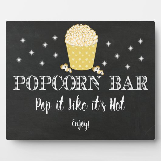 Plaque Photo Popcorn Bar Sign Table Easel (Devant)