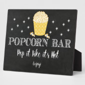 Plaque Photo Popcorn Bar Sign Table Easel (Côté)