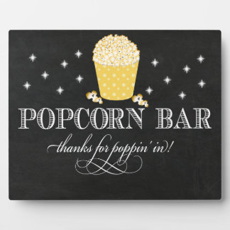 Plaque Photo Popcorn Bar Sign Table Easel