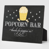 Plaque Photo Popcorn Bar Sign Table Easel (Côté)