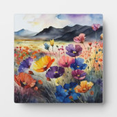 Plaque Photo Poppies et montagnes (Devant)