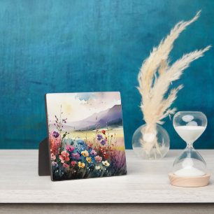 Plaque Photo Poppies et montagnes