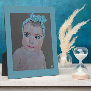 Plaque Photo Portrait de bébé peint par Alfred Fox