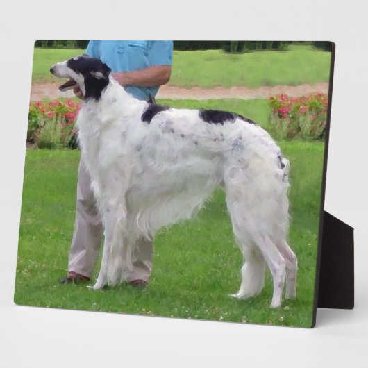 Plaque Photo Portrait de Borzoi (Côté)