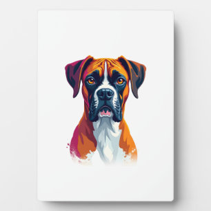 Plaque Photo Portrait de Boxer Vintage Couleur Splash Pop Art I