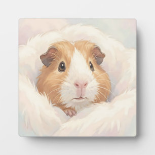 Plaque Photo Portrait de cochon d'Inde adorable et duveteux