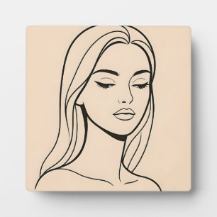 Plaque Photo Portrait de femme élégant de beauté minimaliste en