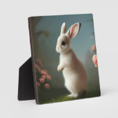 Plaque Photo Portrait de lapin mignon (Recto)