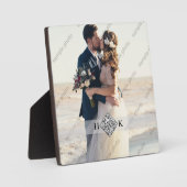 Plaque Photo Portrait de mariage | Code QR monogramme (Recto)