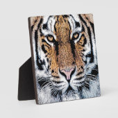 Plaque Photo Portrait de tigre en style Presse Graphique (Recto)