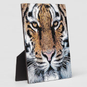Plaque Photo Portrait de tigre en style Presse Graphique (Côté)
