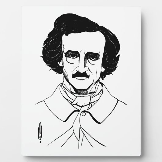 Plaque Photo Portrait d'Edgar Allan Poe (Devant)
