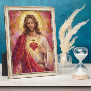 Plaque Photo Portrait du Seigneur Jésus-Christ Dessin à la crai