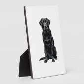 Plaque Photo Portrait Illustré de Chien Labrador Retriever Noir (Côté)
