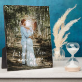 Plaque Photo Portrait Mariage personnalisé Calligraphie moderne (Côté)