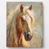 Plaque Photo Portrait Palomino Horse (Devant)